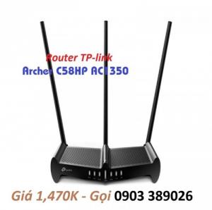 Router TP-link Archer C58HP AC1350 băng tần kép 3 Ăng-ten ngoài cao hơn giúp tăng khả năng tiếp nhận và độ nhạy của router tạo ra kết nối mạnh mẽ cho khoảng cách rộng hơn.