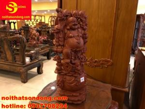 Tượng di lạc ngũ phúc đứng cành đào siêu đẹp mua ngay