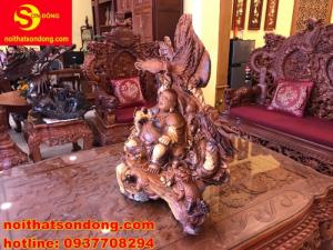 Di lạc tứ linh gỗ hương Việt ViP đẹp như tranh