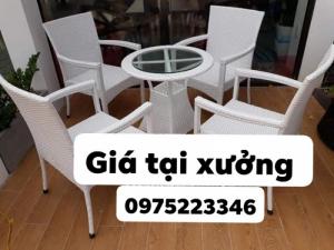 Bàn Ghế cafe ghế mây nhựa thanh lý giá rẻ..