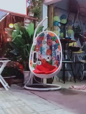 Xich đu thư giản khung sắc đan mây nhựa tại xưởng sản xuất anh khoa 788