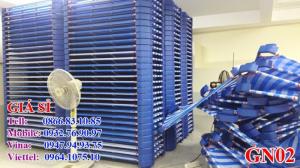 Giường lưới vải caro, sọc xanh dương, xanh rêu