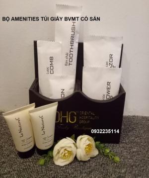 Bộ đồ amenities khách sạn, bộ đồ tiêu hao dùng phòng tắm, bộ amenities túi giấy thân thienj môi trường