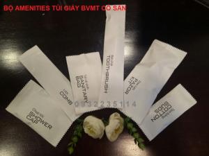 Bộ đồ amenities khách sạn, bộ đồ tiêu hao dùng phòng tắm, bộ amenities túi giấy thân thienj môi trường
