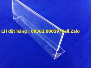 Kệ mica chữ L giá tiền để thông tin sản phẩm – Nhận cung cấp theo yêu cầu