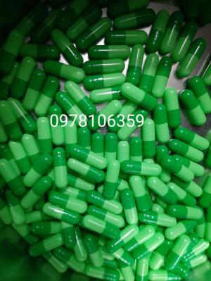 Vỏ nhộng màu xanh lá đậm lá nhạt size 0 hàng sẵn kho