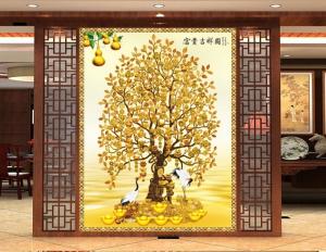 Tranh 3d cây tiền - 65VB