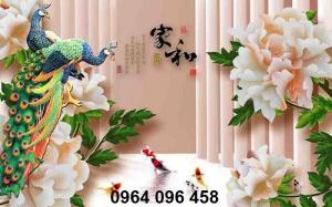Tranh gạch 3d - mẫu đơn phú quý