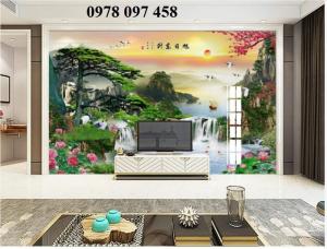 Tranh nội thất phòng làm việc- tranh gạch 3d