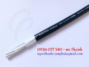 Cáp 10X0.5MM2, cáp điều khiển Sangjin không chống nhiễu Cu/PVC/PVC