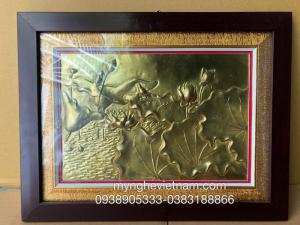 Tranh sen bằng đồng,quà tặng ý nghĩa