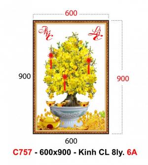 Tranh 3d cây mai kim tuyến - 45VN