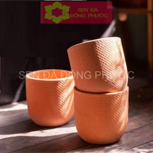 CHẬU ĐẤT NUNG HÌNH DA RẮN DẠNG TRỨNGTRỒNG SEN ĐÁ-XƯƠNG RỒNG NÂU