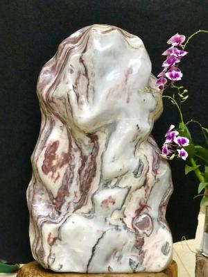 Cây đá vân Serpentine đỏ trắng KT : C88 x N43 cm (MS : 199)