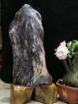 Đá cảnh tự nhiên nguyên khối vân thổ cẩm Serpentine KT : C65 x N50 (Ms: 212)