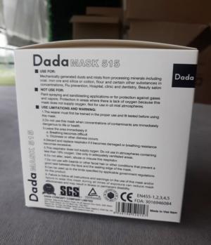 Khẩu trang y tế DaDa Mask VN95 515 – Hộp 5 cái màu xám không van