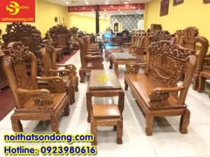 Bộ bàn ghế chạm rồng bát tiên gỗ cao cấp tay 8 – BBG1912 - mẫu chạm đẹp - giá