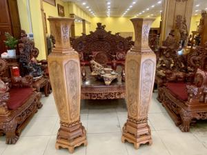 Cặp lục bình Phú Quý Gõ Đỏ đẹp xuất sắc
