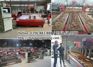 Máy CNC 6 đầu đục phẳng kết hợp đục tròn | Máy CNC 2225-6