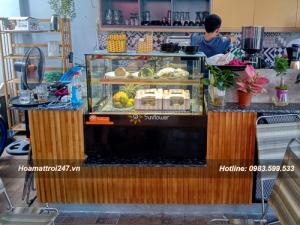 Tủ bánh kem 90cm kính vuông
