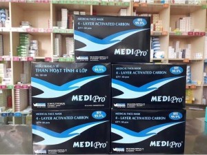 Khẩu trang 4 lớp hoạt tính Medipro hộp 50 cái