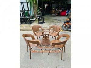 Bàn ghế mây cafe giá rẻ ghế ngoài trời