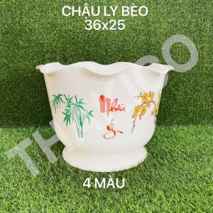 Chậu nhựa bèo in hình trúc mai Như Ý Cát Tường