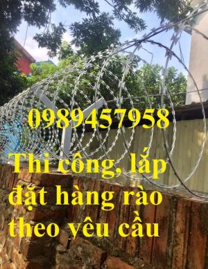 Dây thép gai hình dao 45cm, 60cm, 80cm, nhận thi công và lắp đặt tại công trình