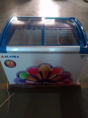 Tủ Đông Alaska KC-203S Chứa Kem 2 Kiếng Lùa Cong