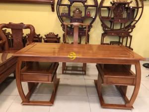 ????????Bộ bàn ghế làm việc khổng minh gỗ tự nhiên cao cấp 1.76M T1820