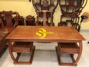 ????????Bộ bàn ghế làm việc khổng minh gỗ tự nhiên cao cấp 1.76M T1820