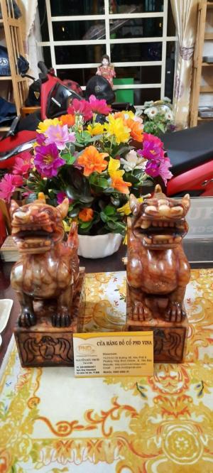 Cặp tỳ hưu ngọc xanh huyết chỉ cực đẹp hiếm nặng gần 6kg một cặp