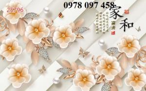 Tranh đẹp phòng khách - tranh gạch hoa 3d
