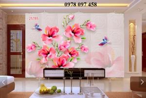 Tranh đẹp phòng khách - tranh gạch hoa 3d