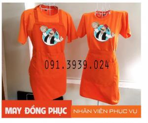 Áo thun đồng phục màu hồng, xưởng may đồng phục nhân viên quán ăn, quán cafe