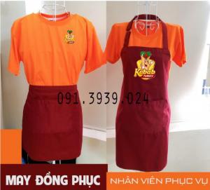 Áo thun đồng phục màu hồng, xưởng may đồng phục nhân viên quán ăn, quán cafe