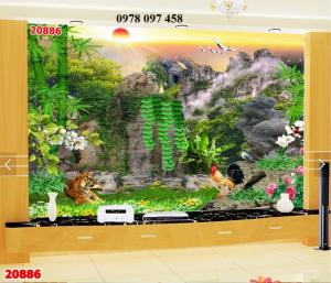 Tranh 3D - tranh gạch phòng khách