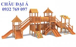 Cầu trượt gỗ mầm non đẹp