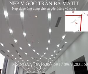 Nẹp góc trần thạch cao - Nẹp V trần thạch cao - Nẹp nhựa UPVC