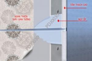 Nẹp chỉ âm trần thạch cao, nẹp tạo ron/khe phân cách giữa 2 tấm trần/cemboard.