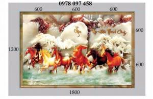 Tranh gạch 3D - tranh bát mã ốp tường