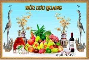Tranh 3D - tranh gạch phòng thờ gia tiên