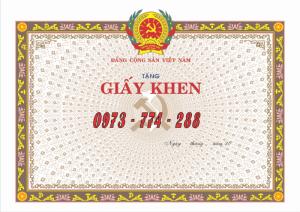 Bán phôi giấy khen của đảng hoa văn
