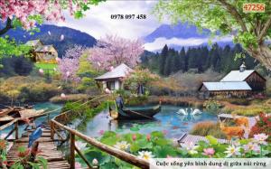 Tranh gạch phòng khách - tranh 3D