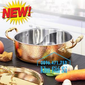 Nồi lẩu inox 304 2 ngăn - Nồi lẩu inox 2 ngăn mạ vàng cao cấp tại HCM - 1