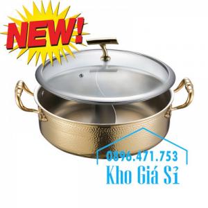 Nồi lẩu inox 304 2 ngăn - Nồi lẩu inox 2 ngăn mạ vàng cao cấp tại HCM - 4