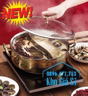 Nồi lẩu inox 304 2 ngăn - Nồi lẩu inox 2 ngăn mạ vàng cao cấp tại HCM - 9