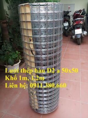 Lưới thép hàn D2 a25x25, a50x50. Khổ 1m, 1.2m, dạng cuộn có sẵn