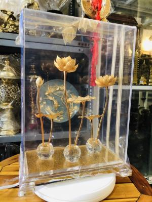 Mô hình hoa sen mạ vàng 24k,quà tặng sang trọng