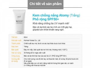 Kem chống nắng Atomy Sunscreen SPF 50+ PA +++ Tone trắng